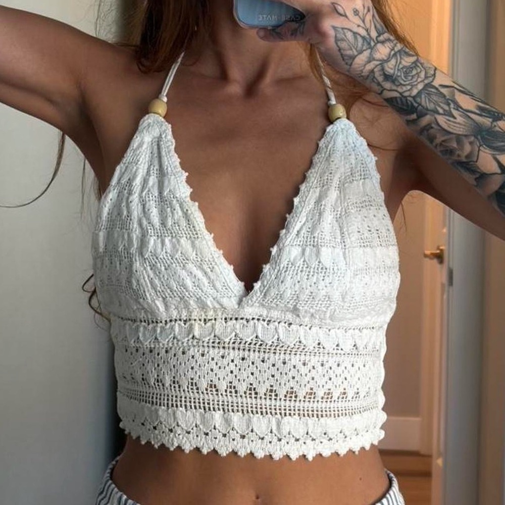 White Lace Halter Top